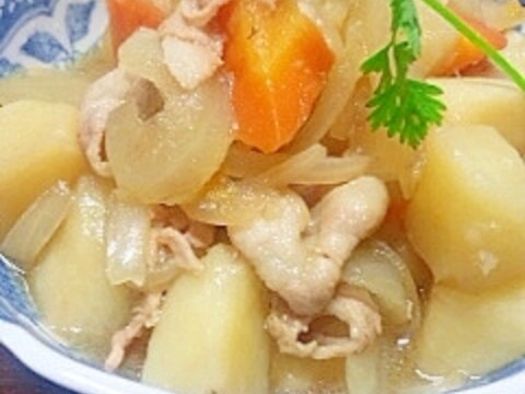 豚ばら肉で☆シャキシャキ玉ねぎの肉じゃが